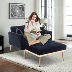 Chaise Longue d'Intérieur, Fauteuil Convertible 2 en 1 en Velours avec Ottomane, Chaise Longue avec Dossier Inclinable Réglable