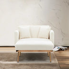 Chaise Longue d'Intérieur, Fauteuil Convertible 2 en 1 en Velours avec Ottomane, Chaise Longue avec Dossier Inclinable Réglable