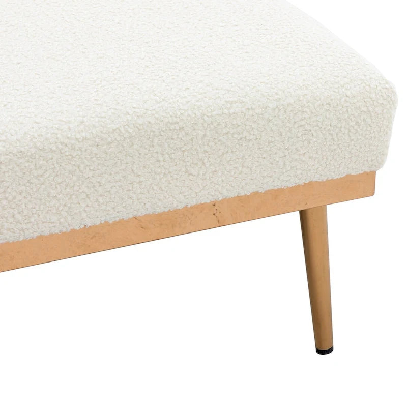 Chaise Longue d'Intérieur, Fauteuil Convertible 2 en 1 en Velours avec Ottomane, Chaise Longue avec Dossier Inclinable Réglable