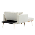 Chaise Longue d'Intérieur, Fauteuil Convertible 2 en 1 en Velours avec Ottomane, Chaise Longue avec Dossier Inclinable Réglable