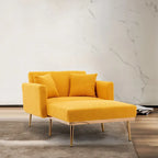 Chaise Longue d'Intérieur, Fauteuil Convertible 2 en 1 en Velours avec Ottomane, Chaise Longue avec Dossier Inclinable Réglable