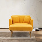 Chaise Longue d'Intérieur, Fauteuil Convertible 2 en 1 en Velours avec Ottomane, Chaise Longue avec Dossier Inclinable Réglable