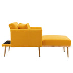 Chaise Longue d'Intérieur, Fauteuil Convertible 2 en 1 en Velours avec Ottomane, Chaise Longue avec Dossier Inclinable Réglable