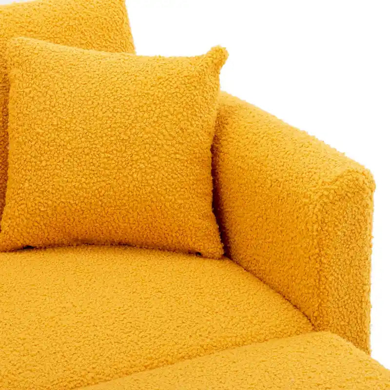 Chaise Longue d'Intérieur, Fauteuil Convertible 2 en 1 en Velours avec Ottomane, Chaise Longue avec Dossier Inclinable Réglable
