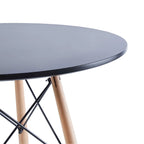 Table Blanche 31.5, Table à manger de style mid-century pour 2-4 personnes avec plateau rond en MDF, Table d'appoint, Table basse de loisirs