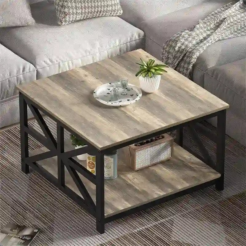 Table basse avec rangement - 70P x 70l x 45H cm
