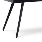 Table à manger extensible de 79 pouces, surface en pierre texturée, gris chaud