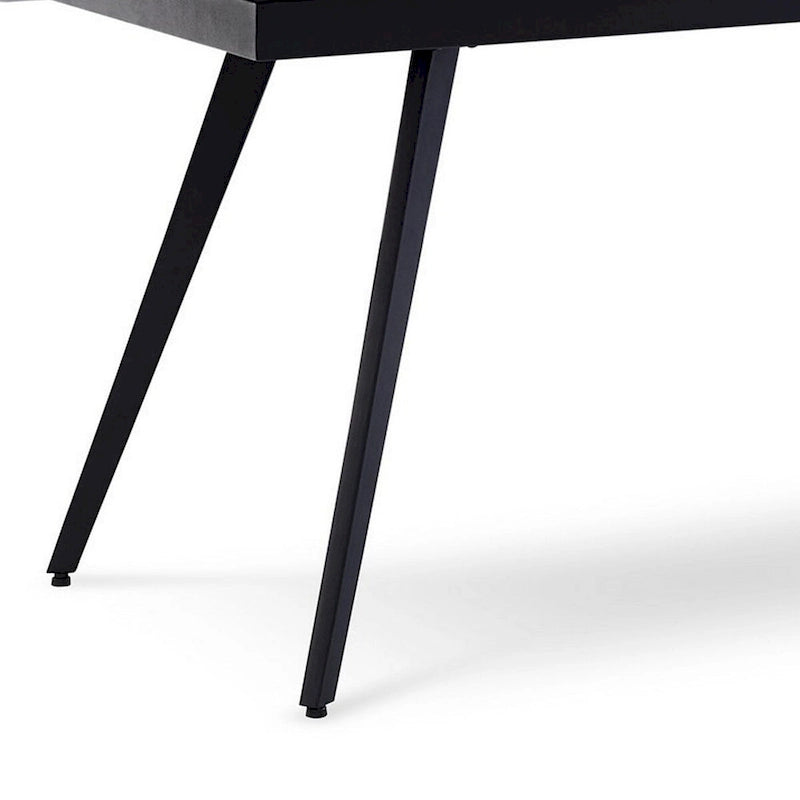 Table à manger extensible de 79 pouces, surface en pierre texturée, gris chaud