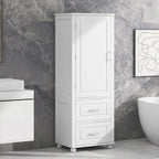 Meuble de rangement de salle de bain autoportant avec tiroirs et étagère réglable