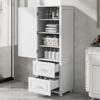 Meuble de rangement de salle de bain autoportant avec tiroirs et étagère réglable