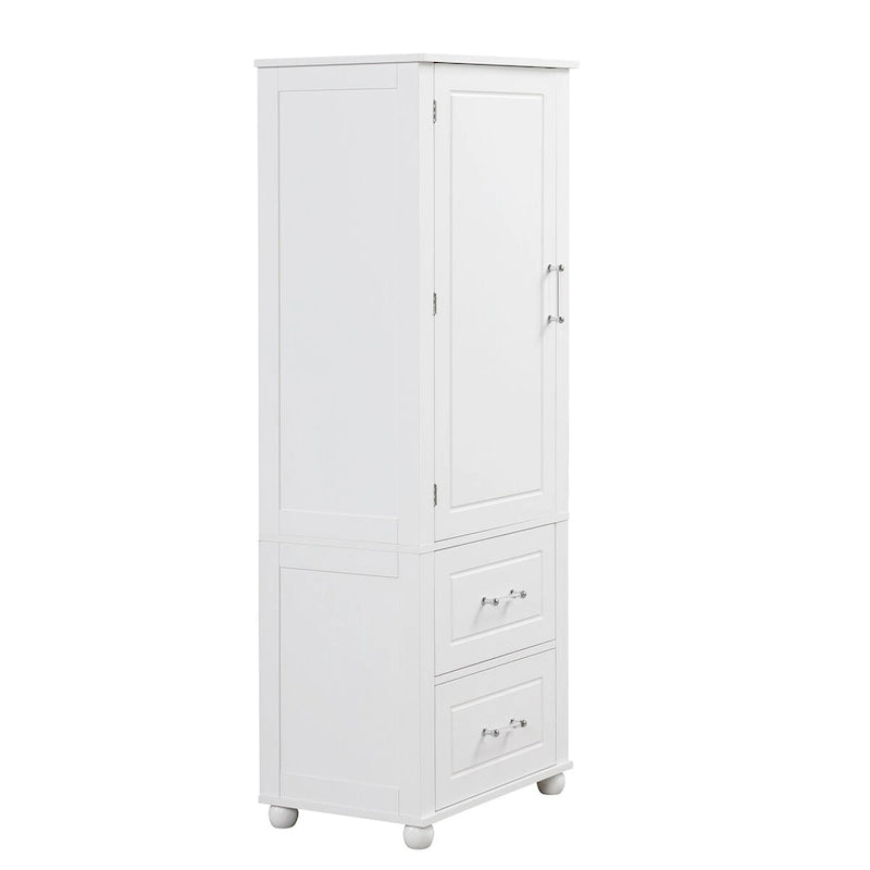 Meuble de rangement de salle de bain autoportant avec tiroirs et étagère réglable