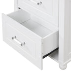 Meuble de rangement de salle de bain autoportant avec tiroirs et étagère réglable