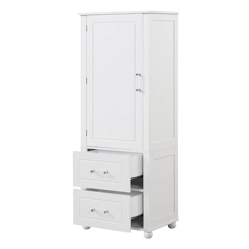 Meuble de rangement de salle de bain autoportant avec tiroirs et étagère réglable