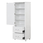 Meuble de rangement de salle de bain autoportant avec tiroirs et étagère réglable