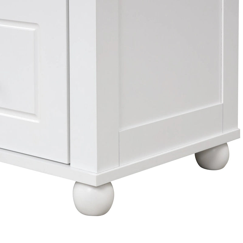 Meuble de rangement de salle de bain autoportant avec tiroirs et étagère réglable