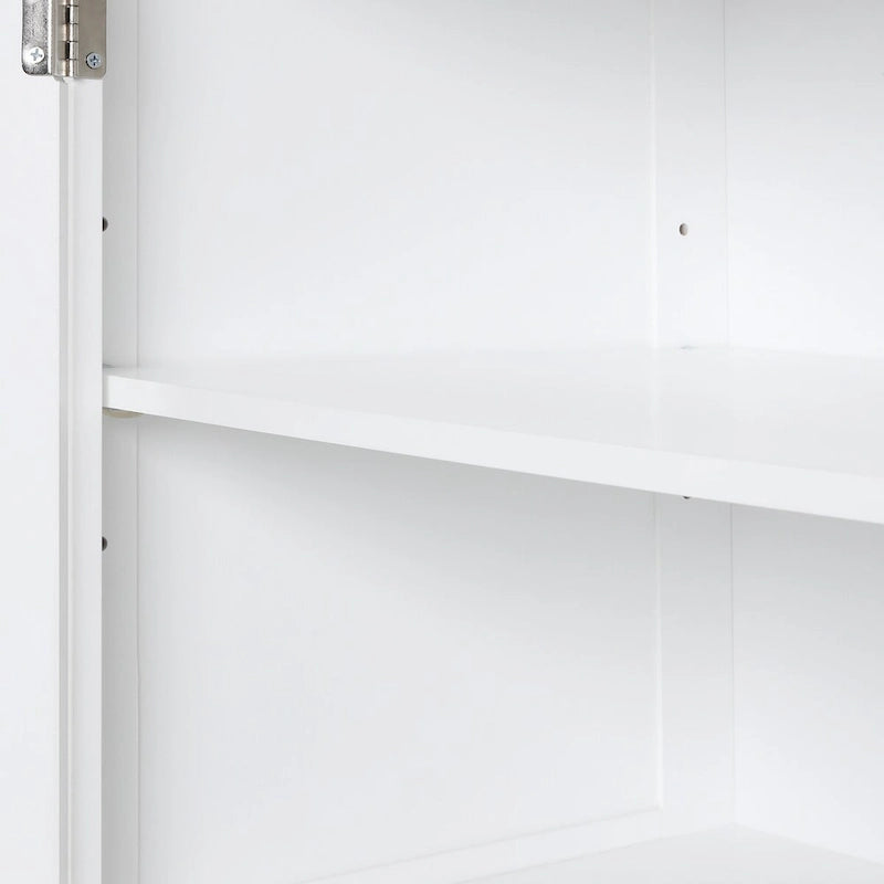 Meuble de rangement de salle de bain autoportant avec tiroirs et étagère réglable