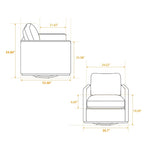Fauteuil pivotant moderne en chenille, lot de 1