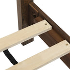 Lit plateforme en pin avec tête de lit aspect vieilli, Cadre de lit double/queen/king en bois massif