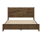 Lit plateforme en pin avec tête de lit aspect vieilli, Cadre de lit double/queen/king en bois massif