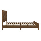 Lit plateforme en pin avec tête de lit aspect vieilli, Cadre de lit double/queen/king en bois massif