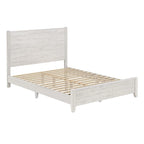 Lit plateforme en pin avec tête de lit aspect vieilli, Cadre de lit double/queen/king en bois massif