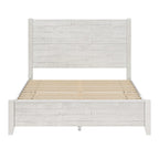 Lit plateforme en pin avec tête de lit aspect vieilli, Cadre de lit double/queen/king en bois massif