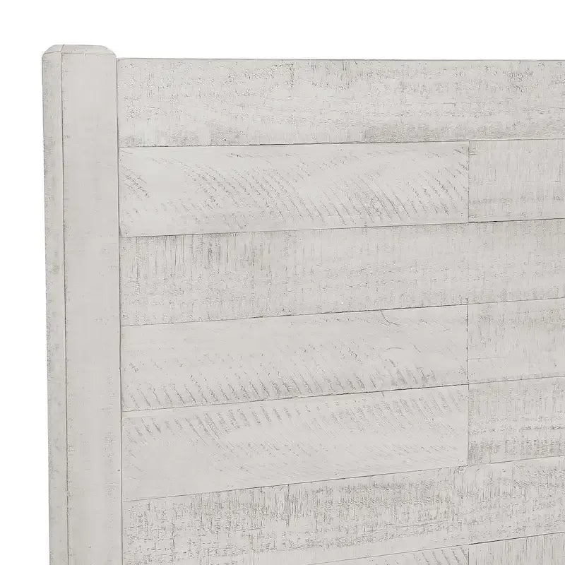 Lit plateforme en pin avec tête de lit aspect vieilli, Cadre de lit double/queen/king en bois massif