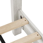 Lit plateforme en pin avec tête de lit aspect vieilli, Cadre de lit double/queen/king en bois massif