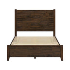 Lit plateforme en pin avec tête de lit aspect vieilli, Cadre de lit double/queen/king en bois massif