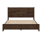 Lit plateforme en pin avec tête de lit aspect vieilli, Cadre de lit double/queen/king en bois massif